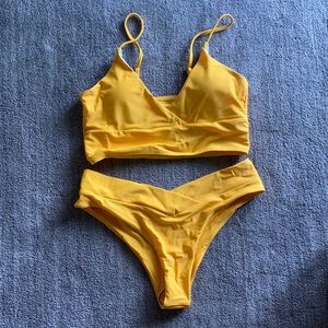NWT Yellow high cut bikini